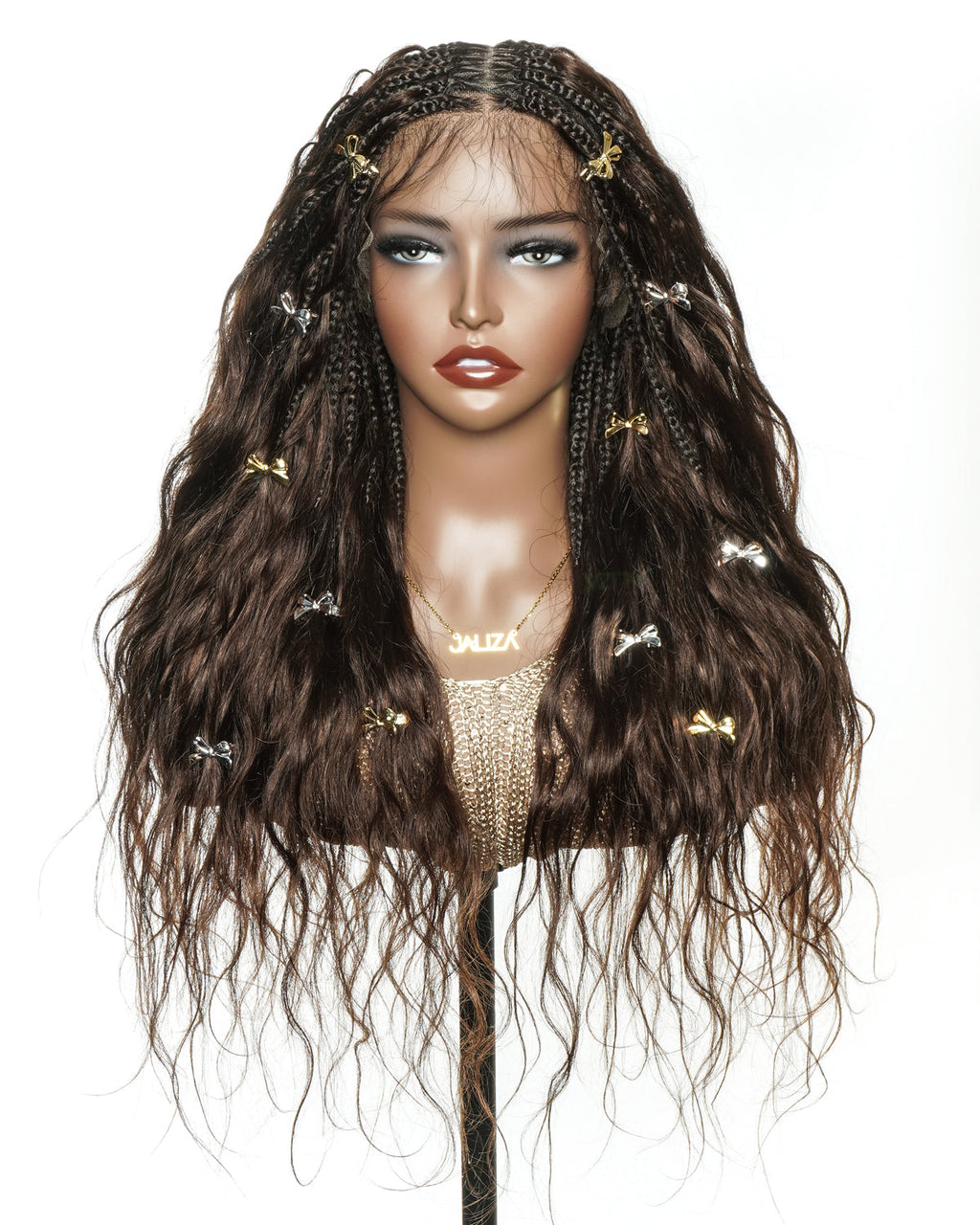 Michelle - Bora Bora Human Hair Body Wave Pre Bleached HD Full Lace Boho Box Braided Wig