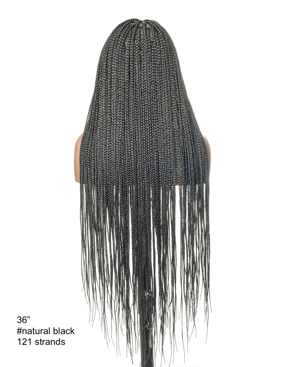 36" Pre Bleached Human Hair HD Lace Lightweight Knotless Box Braided Wig 100 Strands