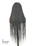 36" Pre Bleached Human Hair HD Lace Lightweight Knotless Box Braided Wig 100 Strands