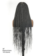 24"  Pre Bleached Human Hair Lace Lightweight Knotless HD Lace Box Braided Wig