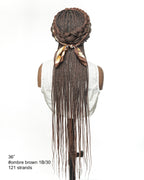 36" Pre Bleached Human Hair HD Lace Lightweight Knotless Box Braided Wig 100 Strands