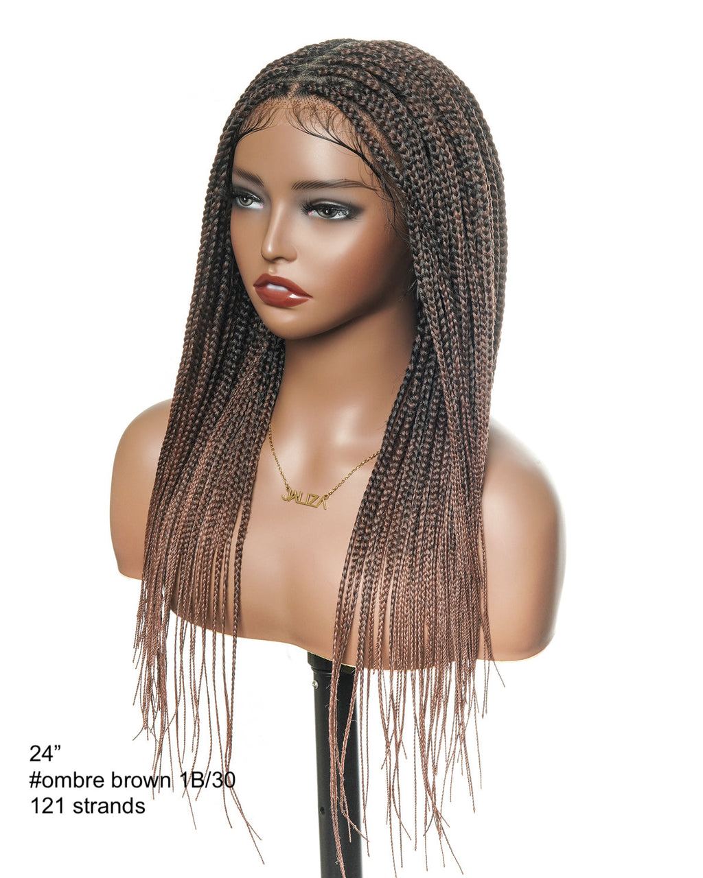 24"  Pre Bleached Human Hair Lace Lightweight Knotless HD Lace Box Braided Wig