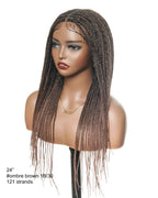 24"  Pre Bleached Human Hair Lace Lightweight Knotless HD Lace Box Braided Wig