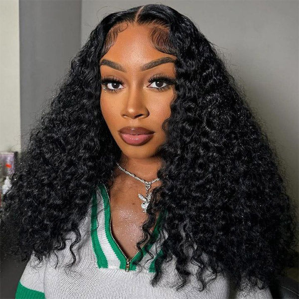 Deep Wave Invisi-Drawstring 360 Lace Glueless Wig Bleached Knots Wear Go Wig