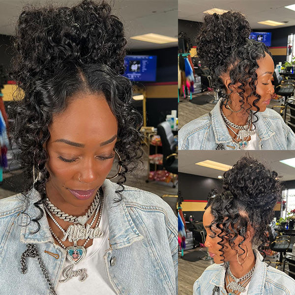 Deep Wave Invisi-Drawstring 360 Lace Glueless Wig Bleached Knots Wear Go Wig