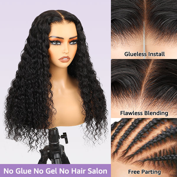 Deep Wave Wear Go Glueless Wigs 7x5 HD Lace Pre Cut Lace Closure Wigs