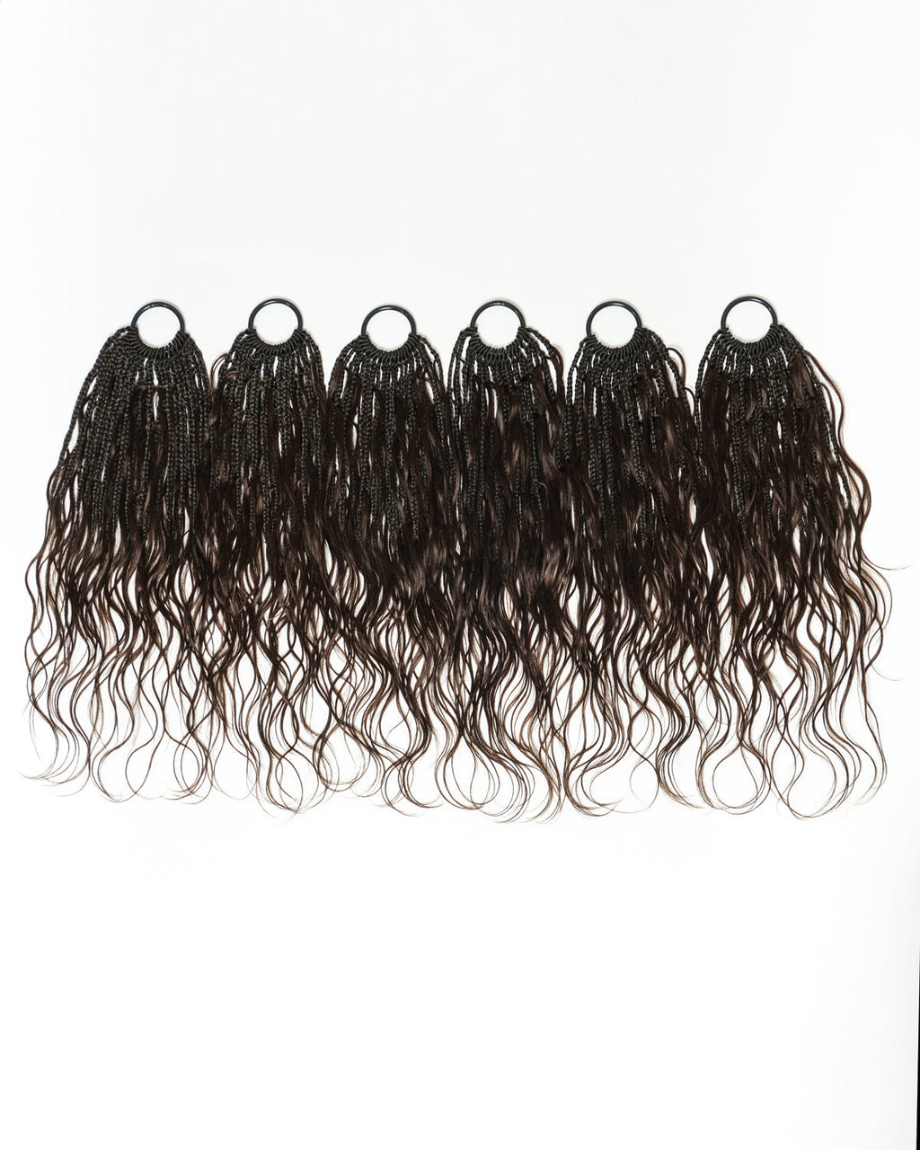 18" Crochet Boho Braids With Bora Bora Human Hair Loose Body Curls In Dark Brown 120 Strands/Pack