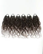 18" Crochet Boho Braids With Bora Bora Human Hair Loose Body Curls In Dark Brown 120 Strands/Pack