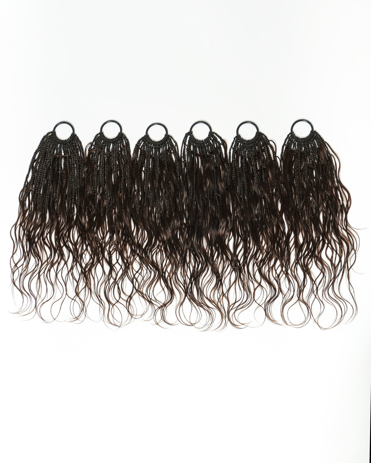 18" Crochet Boho Braids With Bora Bora Human Hair Loose Body Curls In Dark Brown 120 Strands/Pack