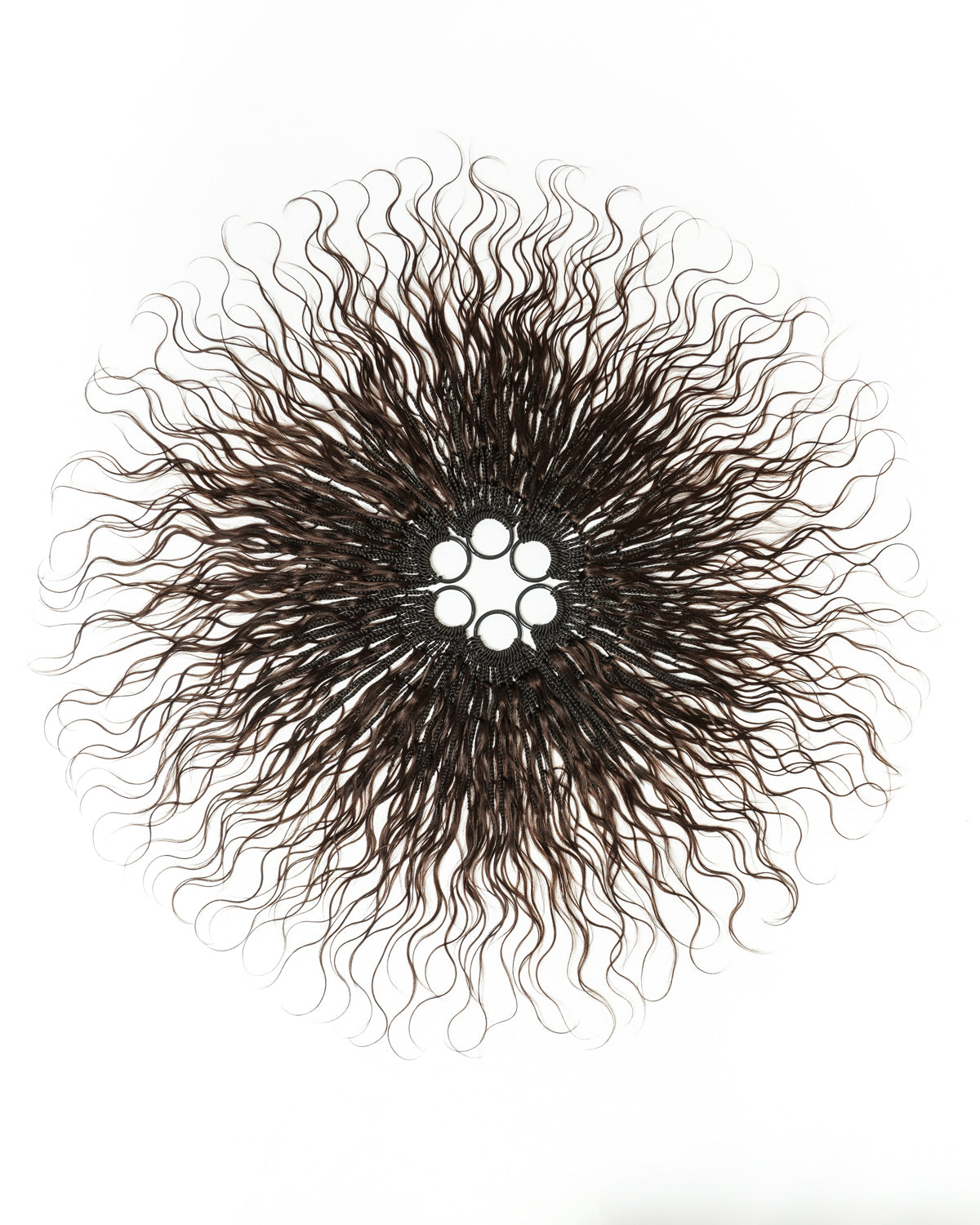 18" Crochet Boho Braids With Bora Bora Human Hair Loose Body Curls In Dark Brown 120 Strands/Pack