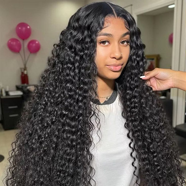Deep Wave Pre-Cut 9x6 T Part Lace Wig Bleached Knots Wear Go Wig With Realistic Parting