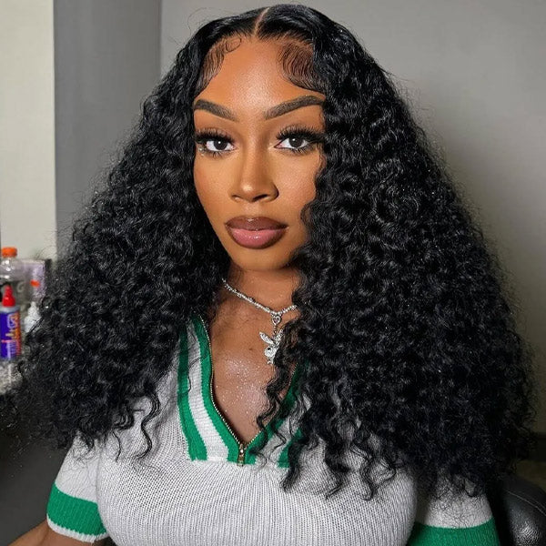 Deep Wave Pre-Cut 9x6 T Part Lace Wig Bleached Knots Wear Go Wig With Realistic Parting