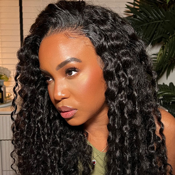 Deep Wave Wear Go Glueless Wigs 7x5 HD Lace Pre Cut Lace Closure Wigs