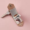 Personalized Leather Multi Four Photo Keychain
