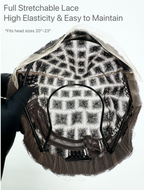 Glueless 16"-24" Pre Cut HD Full Elastic Lace Human Hair Boho Curls Lightweight Ready-To-Go Braided Wig (Lace Not Hand Tied)