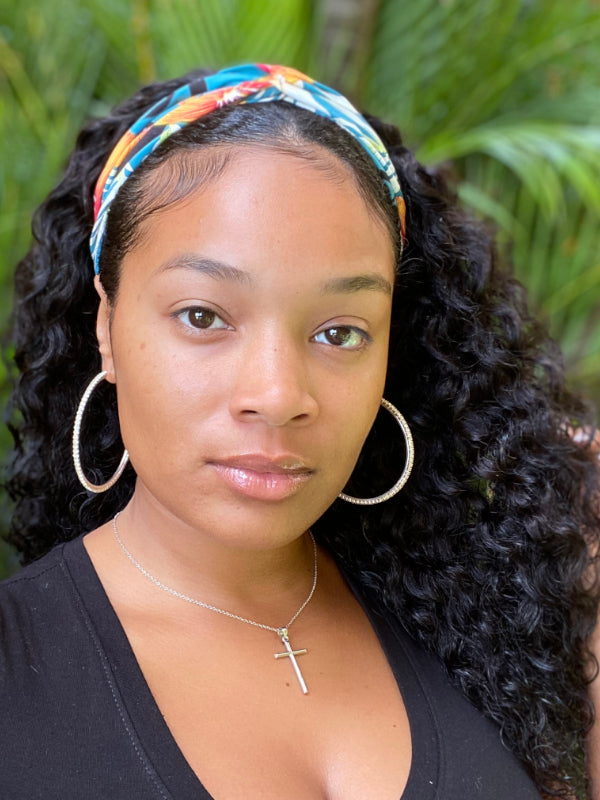 Curly Wave Headband Wig Human Hair Brazilian Deep Wave Machine Made Wigs With Head Band No Glue Scarf Wig