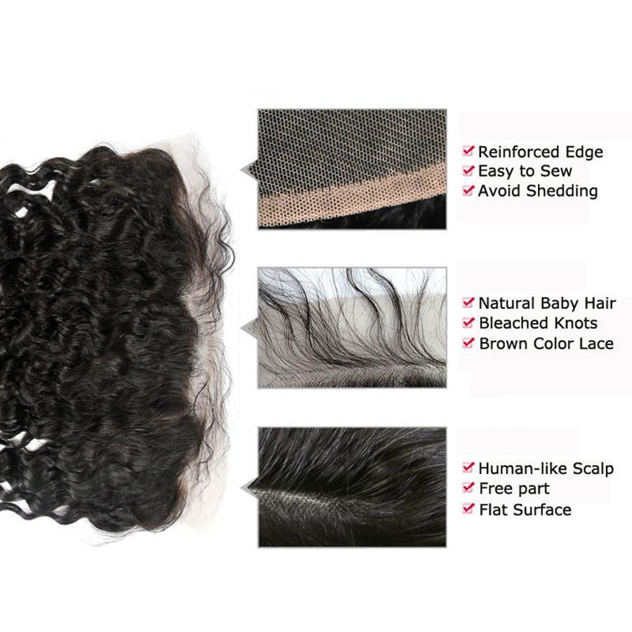 Deep Wave 13x4 Lace Frontal Human Virgin Hair