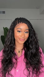 Michelle - Bora Bora Human Hair Body Wave Pre Bleached HD Full Lace Boho Box Braided Wig