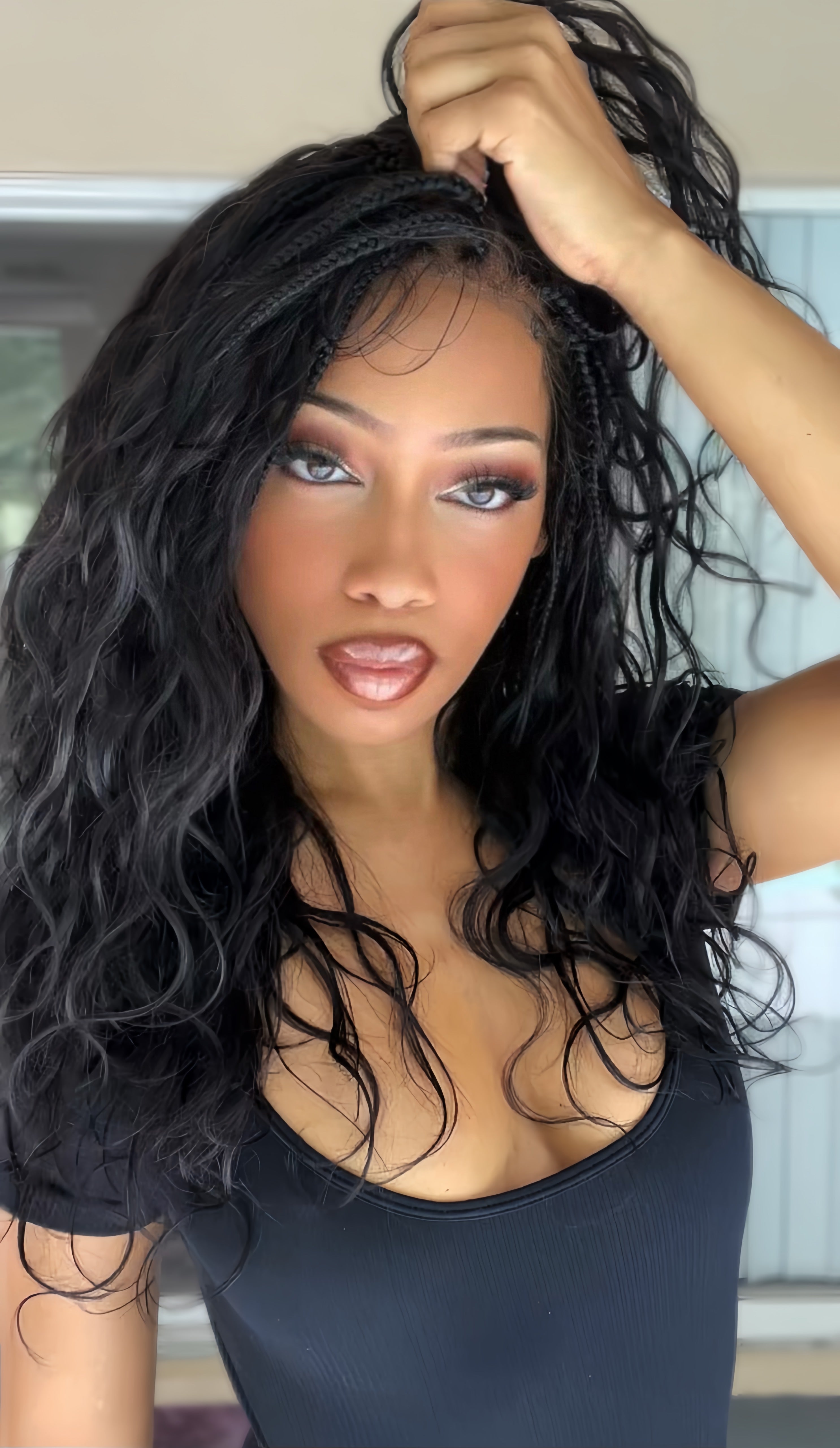Michelle - Bora Bora Human Hair Body Wave Pre Bleached HD Full Lace Boho Box Braided Wig