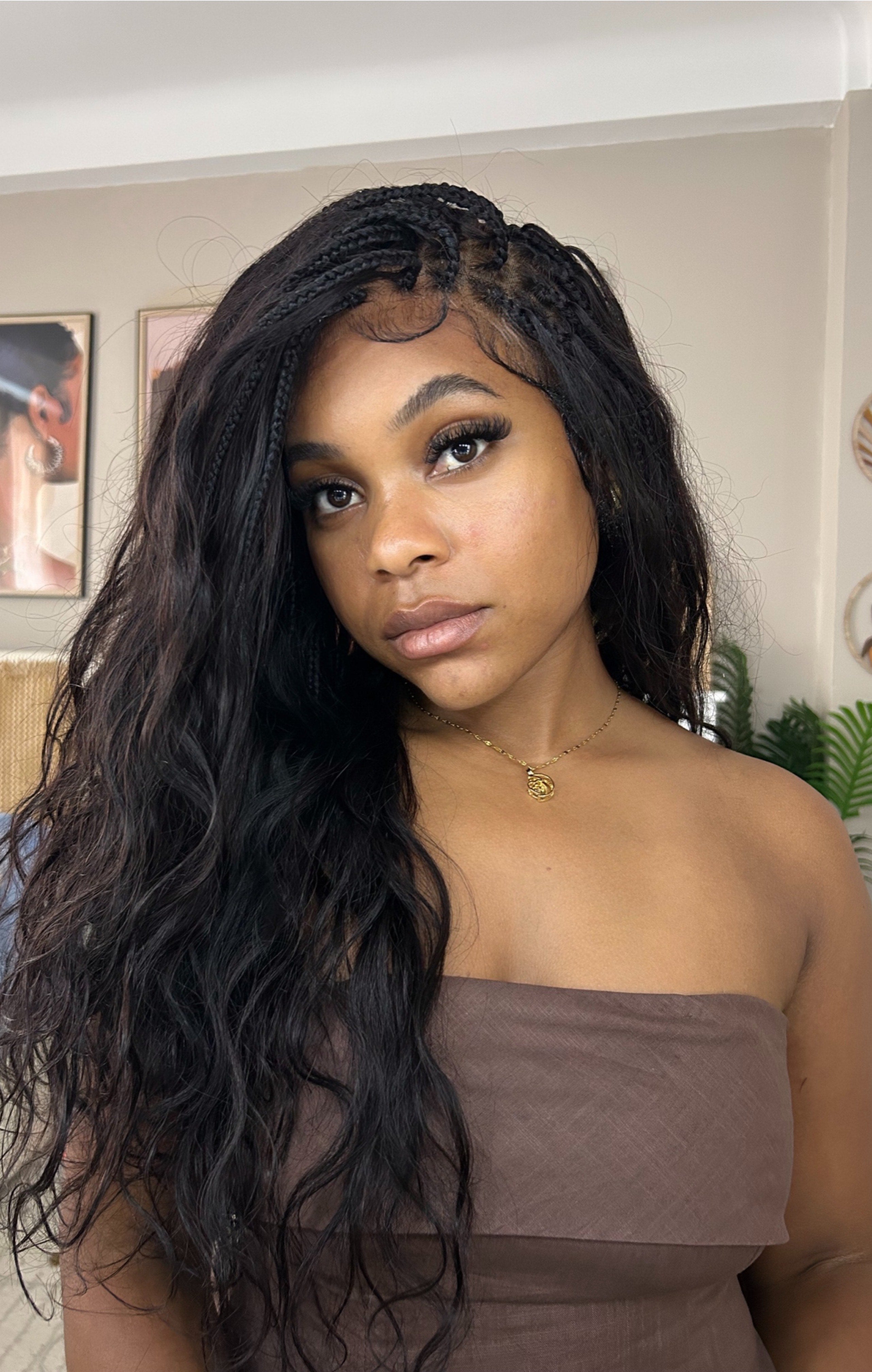 Michelle - 26" 100% Virgin Human Hair HD Full Lace Bora Bora Loose Body Wave Boho Box Braided Wig