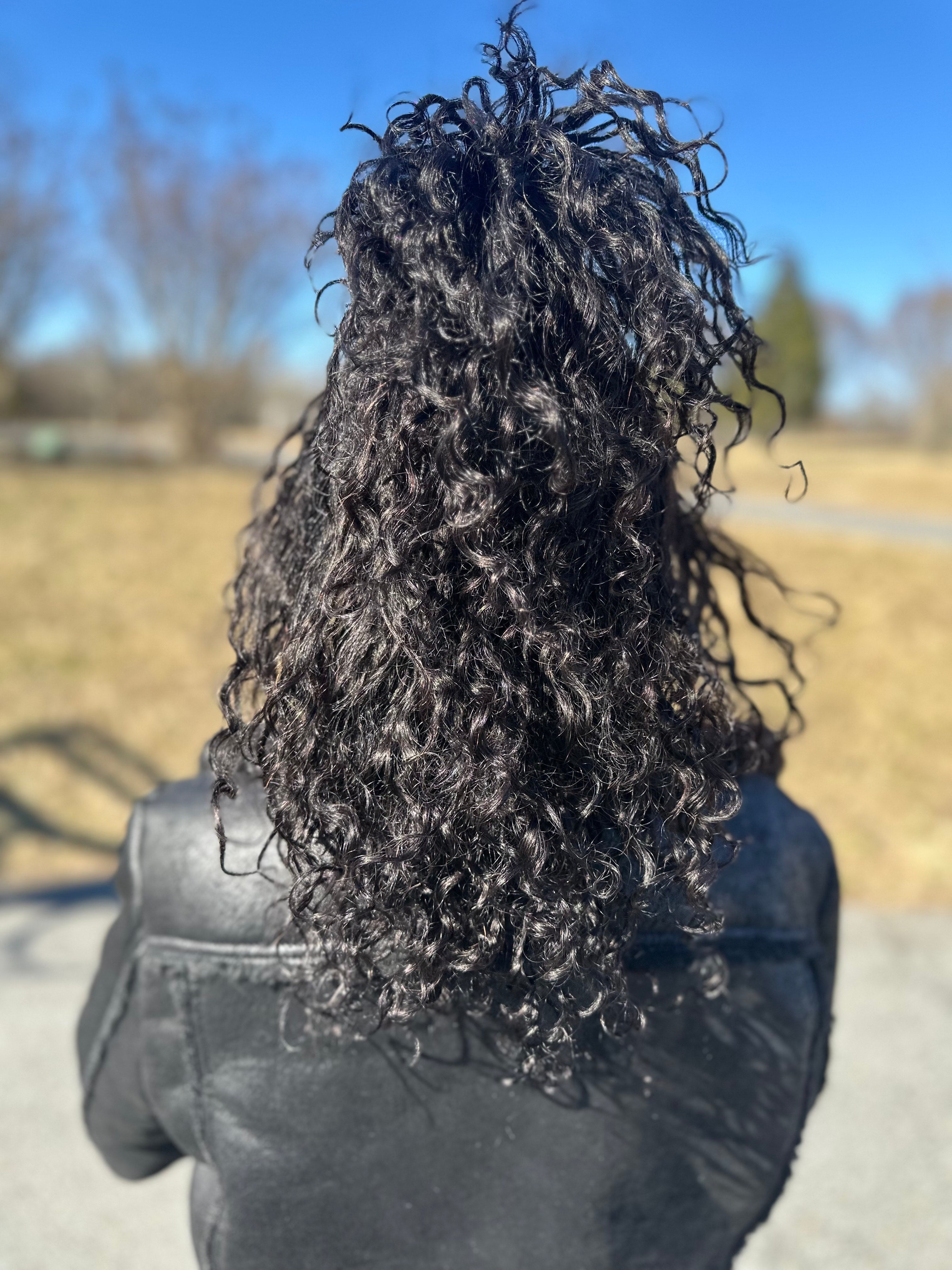 Kiki - 16" Pre Bleached HD Full Lace Human Hair Curls HD Full Lace Knotless Boho Box Braided Wig