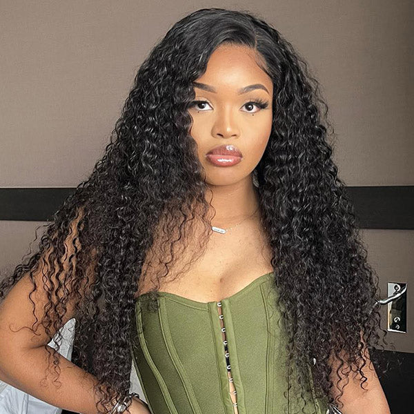 Kinky Curly Wear Go Wig Pre-cut 7x5 HD Lace With Natural Hairline Bleached Knots Wig