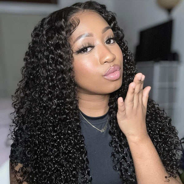 Kinky Curly Wear Go Wig Pre-cut 7x5 HD Lace With Natural Hairline Bleached Knots Wig