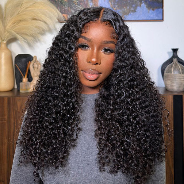 Kinky Curly Wear Go Wig Pre-cut 7x5 HD Lace With Natural Hairline Bleached Knots Wig