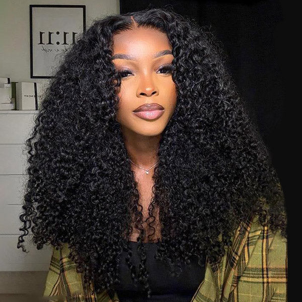 M-Cap Pre-Cut 9x6 HD Lace Kinky Curly Wear Go Wig Bleached Tiny Knots 100% Glueless Wig