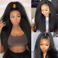 Kinky Straight Invisi-Drawstring 360 Glueless Wig All-Day Comfortable Wear Go Wig