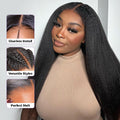 M-Cap Kinky Straight Pre Cut 9x6 HD Lace Wear Go Glueless Wigs Pre Bleached Tiny Knots Lace Front Wigs