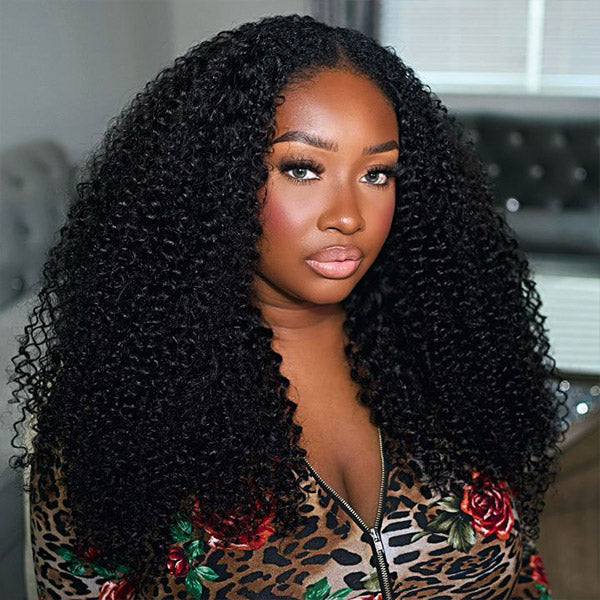 Kinky Curly Realistic Scalp 9x6 T Part Lace Wear Go Wig No Glue Need Pre-Cut Lace Natural Hairline