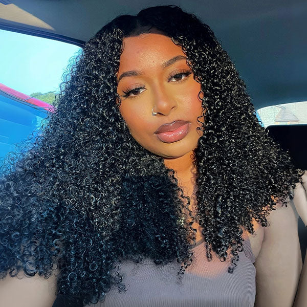 Kinky Curly Realistic Scalp 9x6 T Part Lace Wear Go Wig No Glue Need Pre-Cut Lace Natural Hairline
