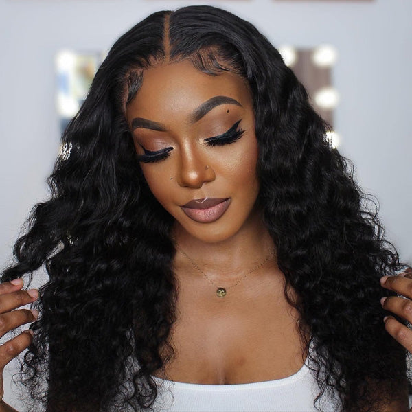 Loose Deep Wear & Go Wigs Loose Curly 7x5 Pre Cut HD Lace Closure Glueless Wigs On Sale