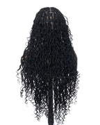 Salon-level Knotless Boho Locs HD Full Lace Human Hair Boho Curls 80 Strands Braided Wig