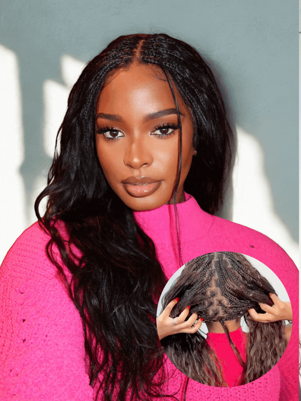 Michelle - Bora Bora Human Hair Body Wave Pre Bleached HD Full Lace Boho Box Braided Wig