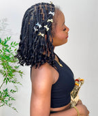 Nina - Short Pre Bleached HD Full Lace Knotless Box Braided Wig With Human Hair Curly Ends