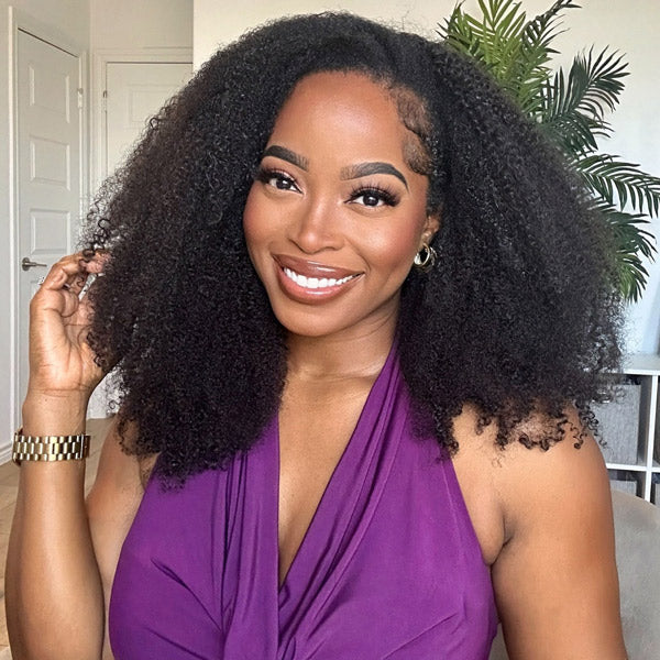 Big Volume Afro Curly Glueless 3-In-1 Wear Go Half Wig For Everyday Glam