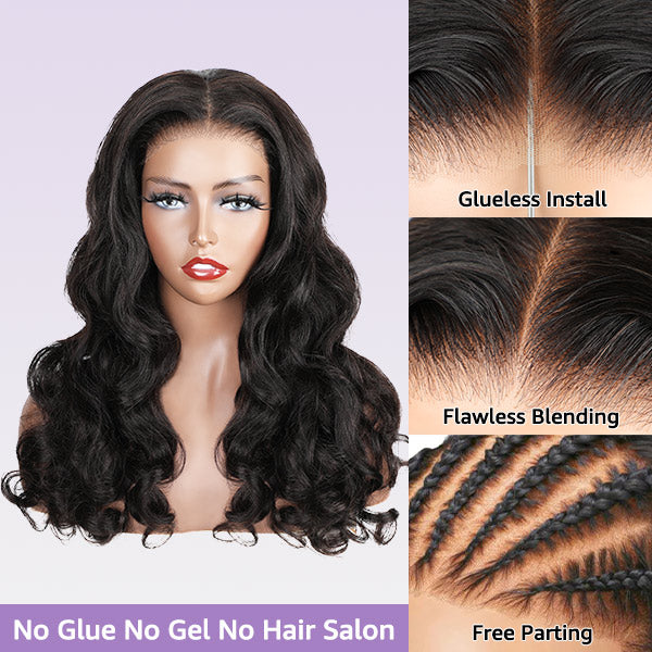 Ocean Wave Hair Wear Go Glueless Wigs 7x5 Pre Cut HD Lace Closure Wigs With Pre Plucked Nautral Hairline
