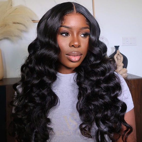 Ocean Wave 360 Glueless Wig Bleached Knots With Invisi-Drawstring Adjustable Size