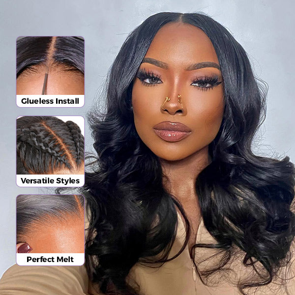 M-Cap Ocean Wave 9x6 Pre Cut HD Lace Wear Go Glueless Human Hair Wigs Pre Bleached Tiny Knots