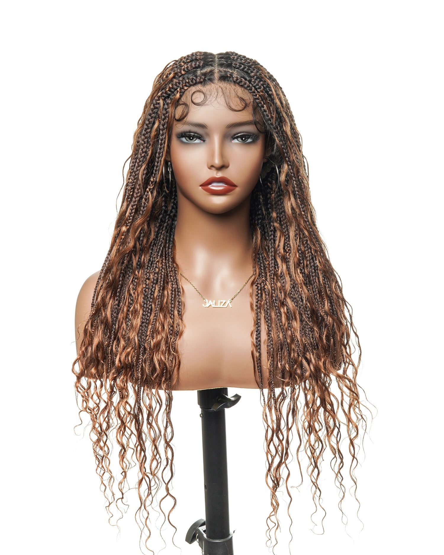 Pre Bleached Human Hair Lace Base 24" HD Full Lace Human Hair Curls Boho Box Braided Wig