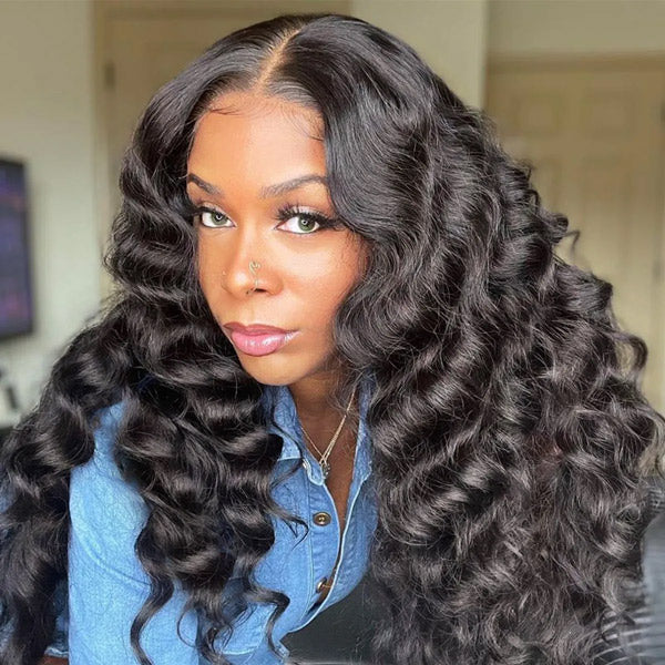 Loose Deep Wear Go Wig Pre-cut 7x5 HD Lace Bleached Knots Human Hair Glueless Wig