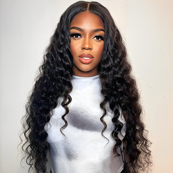 Loose Deep Wear Go Wig Pre-cut 7x5 HD Lace Bleached Knots Human Hair Glueless Wig
