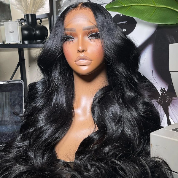 Body Wave Lace Front Wig Skin Melt HD Lace Wigs Brazilian Human Virgin Hair Natural Black
