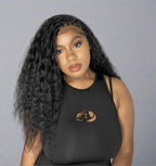 Raina - Bora Bora Human Hair Wet & Wavy Curls Pre Bleached HD Full Lace Boho Braided Wig