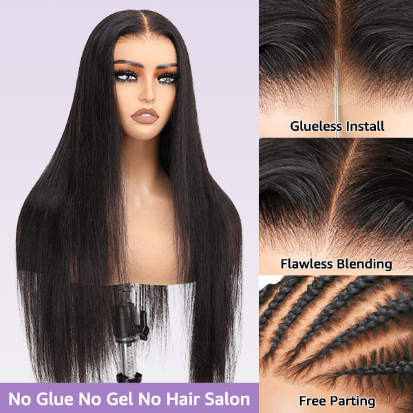Exclusive Flash | Straight Hair Pre-Cut 7x5 HD Lace Bleached Knots Wear Go Glueless Wig