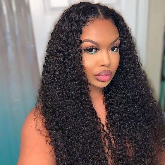 Kinky Curly 13x4 Lace Frontal Human Virgin Hair Skin Melt