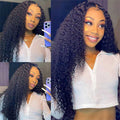 Kinky Curly V Part Wig No Leave Out Thin Part Glueless Wigs Human Hair Wig