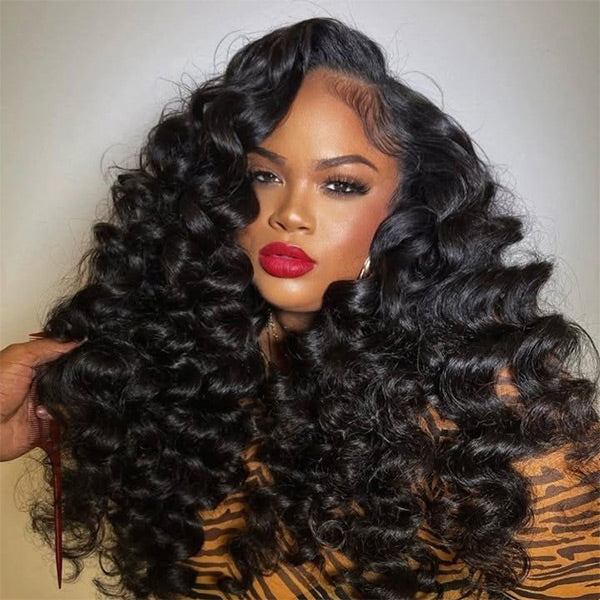 Wand Curl 360 Glueless Wig Bleached Knots Invisi Drawstring Human Hair Wig